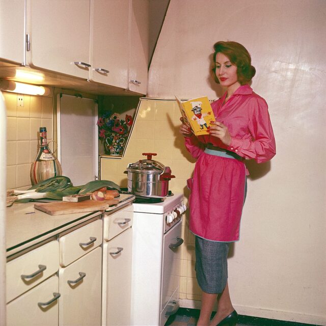 An Housewife In The Kitchen In 1961