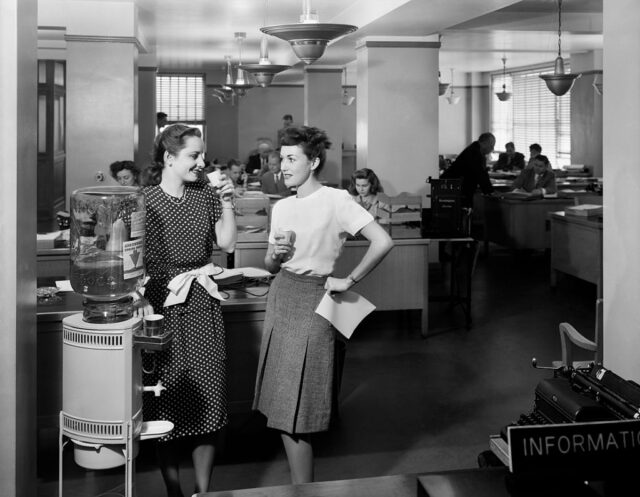 1940s TWO WOMEN OFFICE...
