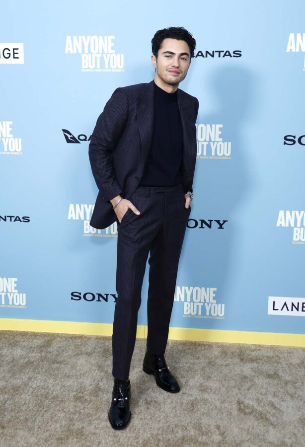 princess polly baby blue dress Sydney Sweeney Wears Crystal Gown at 'Anyone But You' Premiere in NYC main image 1