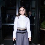 Lucy Hale Goes For Two Belts to Promote Her Rom-Com