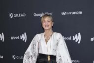 I Am GLAAD Sharon Stone Wore a Cape-Blouse to the GLAAD Awards