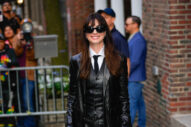 Anne Hathaway Has Emerged in a  Leather Suit