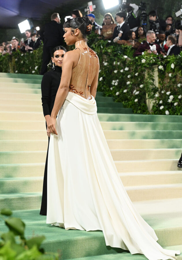 navy blue dress for baby girl Miley Cyrus 2018 Met Gala Sexy Backless Black Gown main image 1