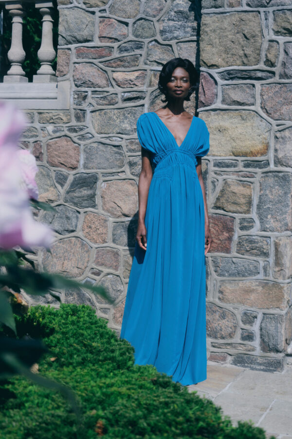 green emerald velvet dress Greta Constantine Oseph Gown  Trs Chic