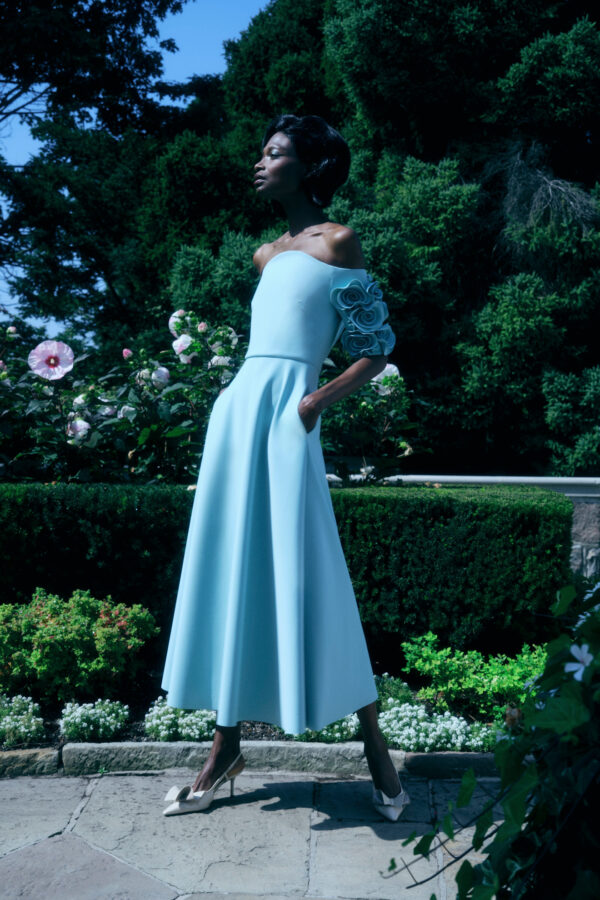 green emerald velvet dress Greta Constantine main image 1
