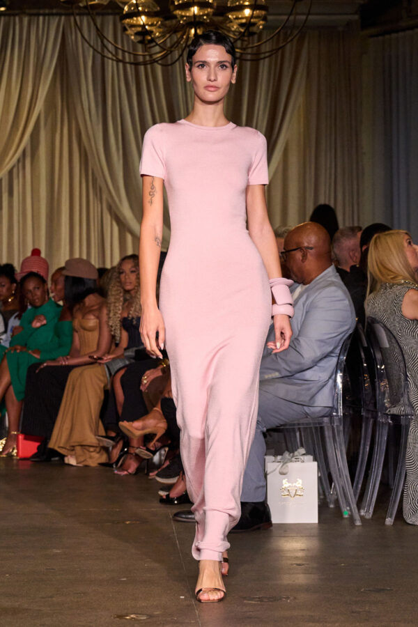 sergio hudson pink dress Sergio Hudson delivers colorful '90s celebration at NYFW
