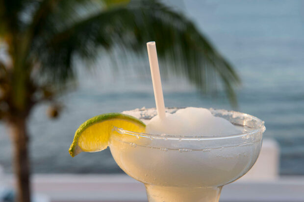 A margarita drink in Playa del Carmen on the east coast of