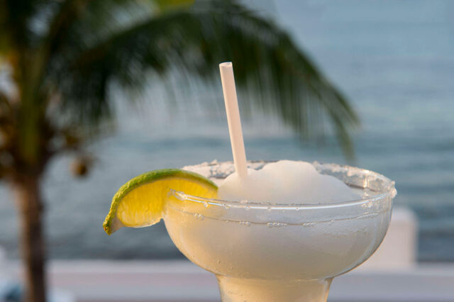 A margarita drink in Playa del Carmen on the east coast of