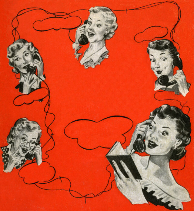 Five Women On Telephones