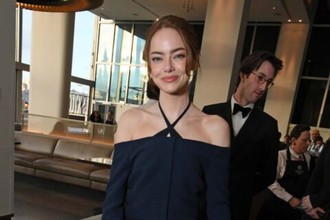 Emma Stone Had a Custom Cardigan For Her BAFTA Gown