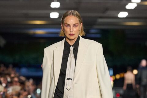 Sharon Stone Closed Vetements in Paris