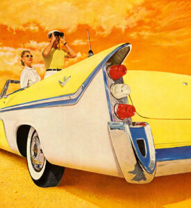 Couple In Yellow Convertible